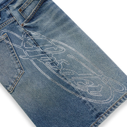 Sp5der Script WEB Denim Short