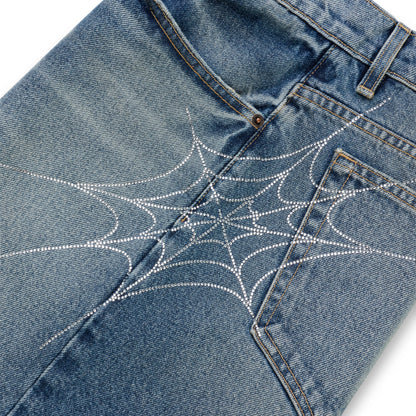 Sp5der Script WEB Denim Short