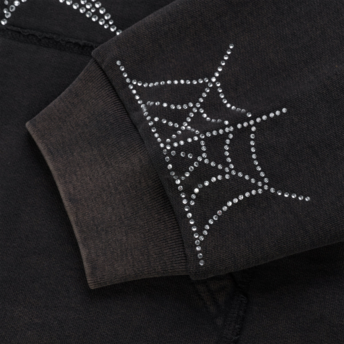 Sp5der Rhinestone WEB ZIP Hoodie