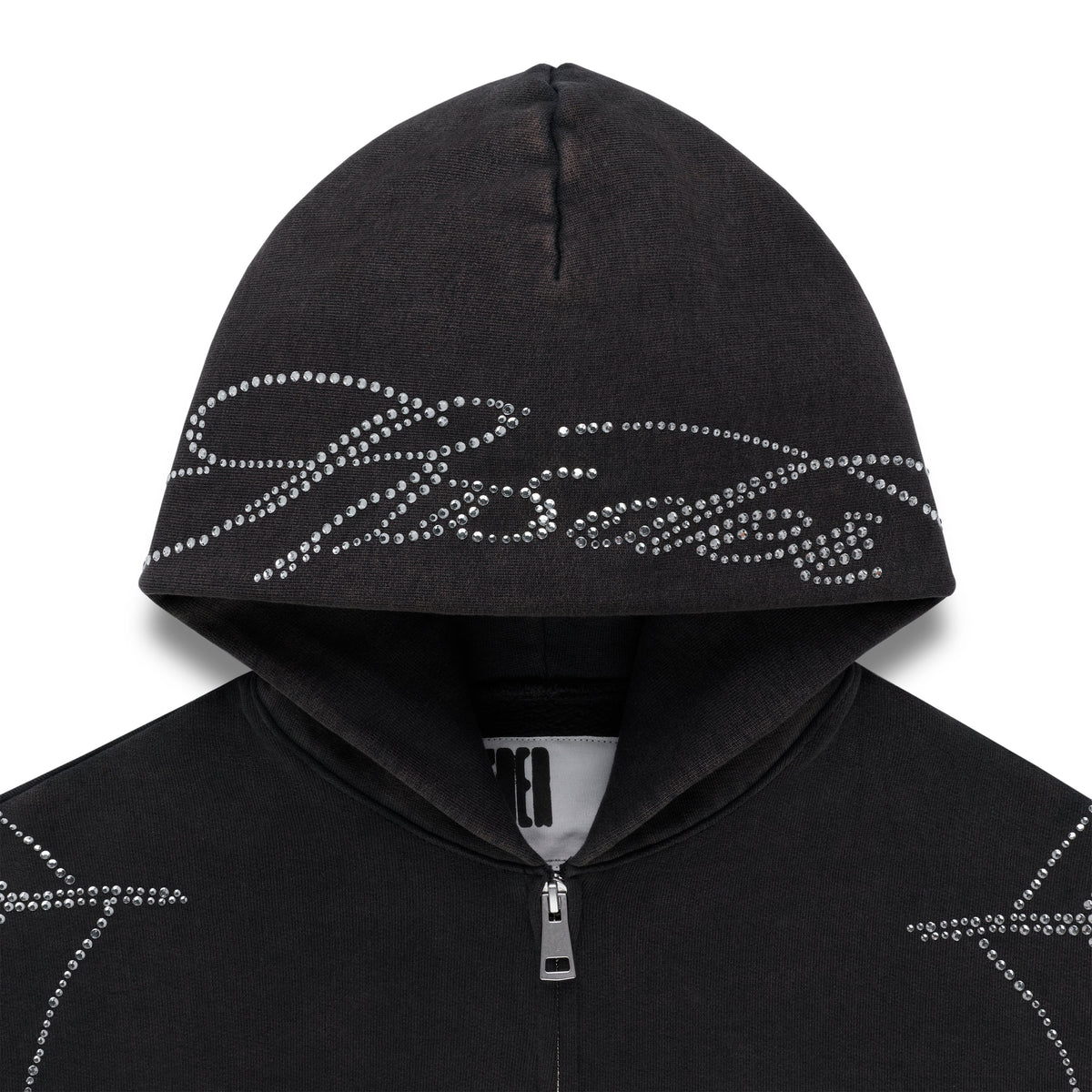 Sp5der Rhinestone WEB ZIP Hoodie