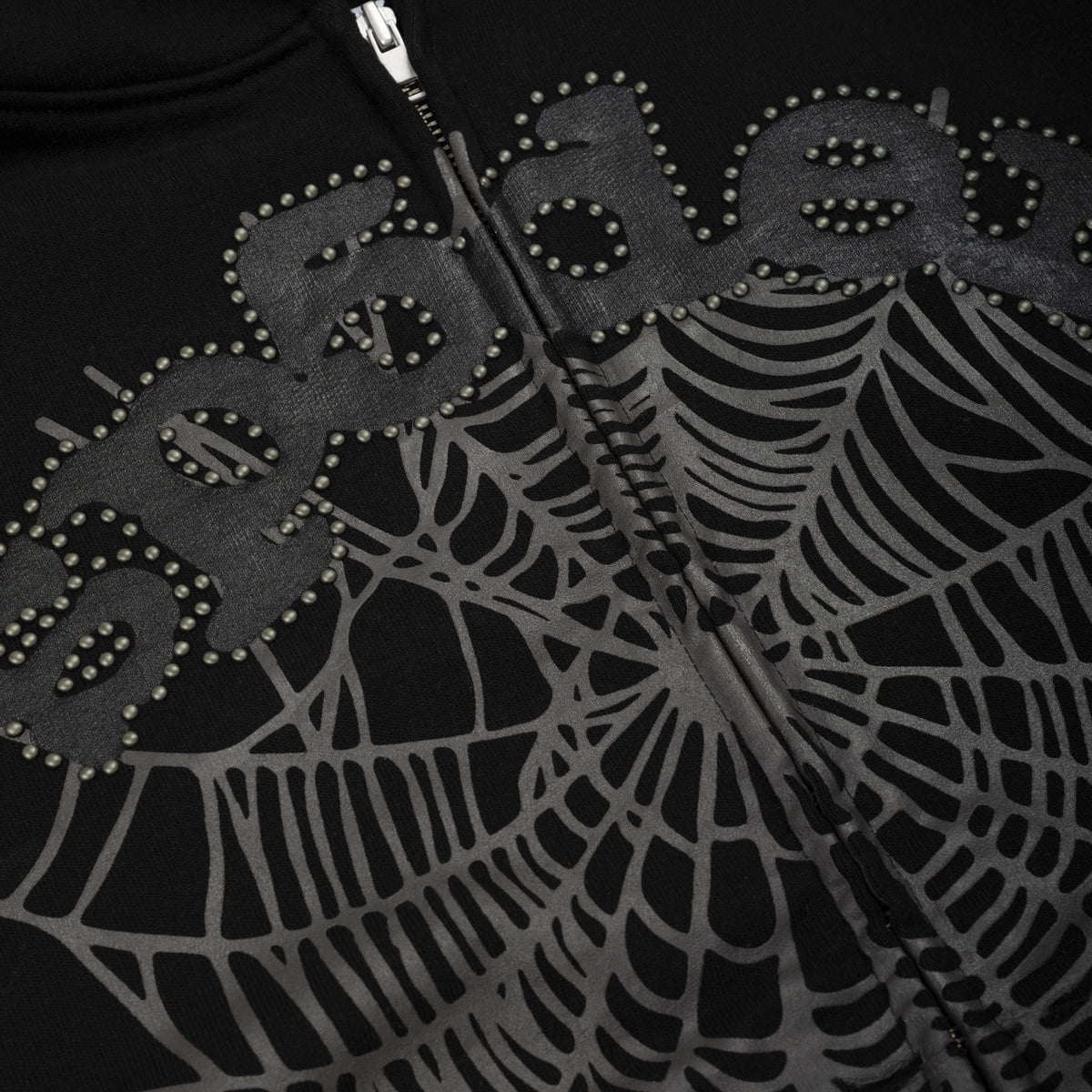 Sp5der OG WEB Studded ZIP Hoodie