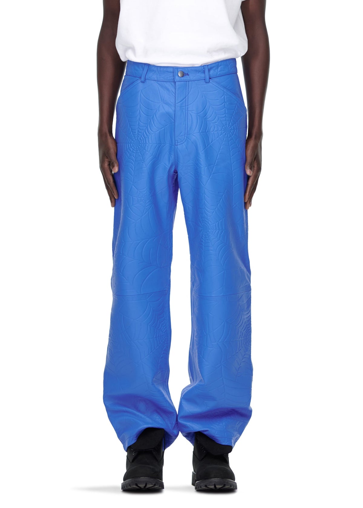 Sp5der Debossed WEB Leather PANT