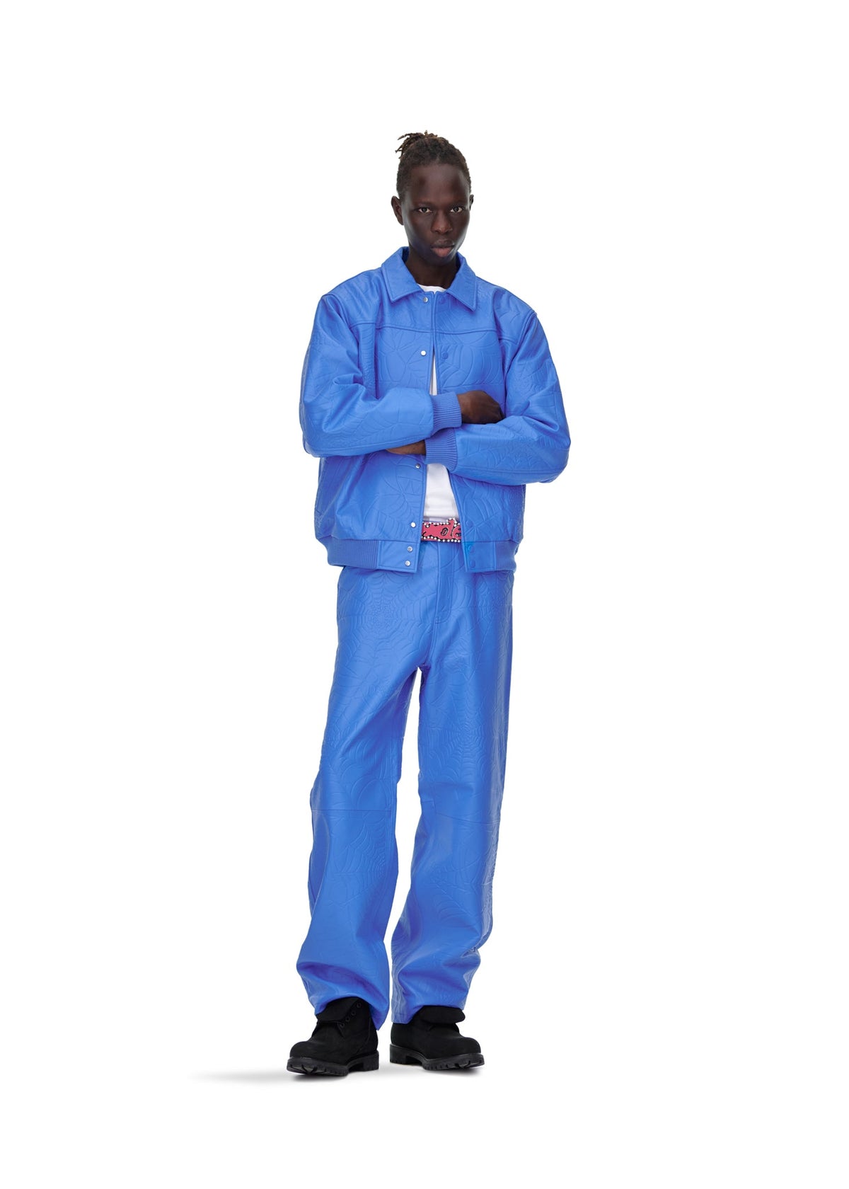 Sp5der Debossed WEB Leather PANT