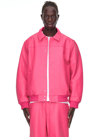 Sp5der Debossed WEB Leather Jacket