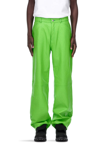Sp5der Debossed WEB Leather PANT
