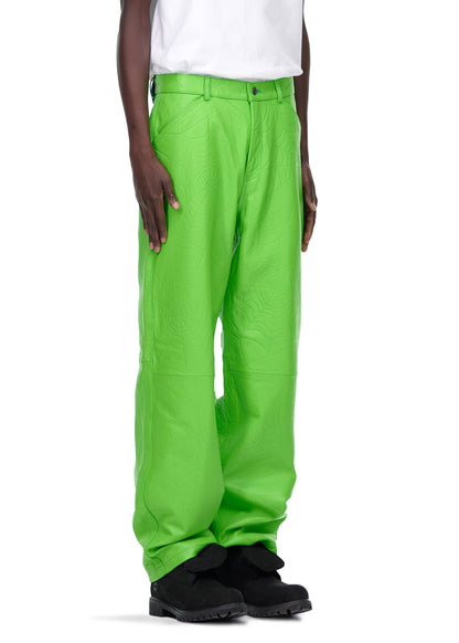 Sp5der Debossed WEB Leather PANT