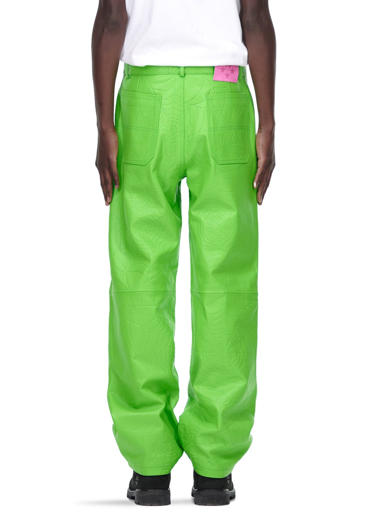 Sp5der Debossed WEB Leather PANT