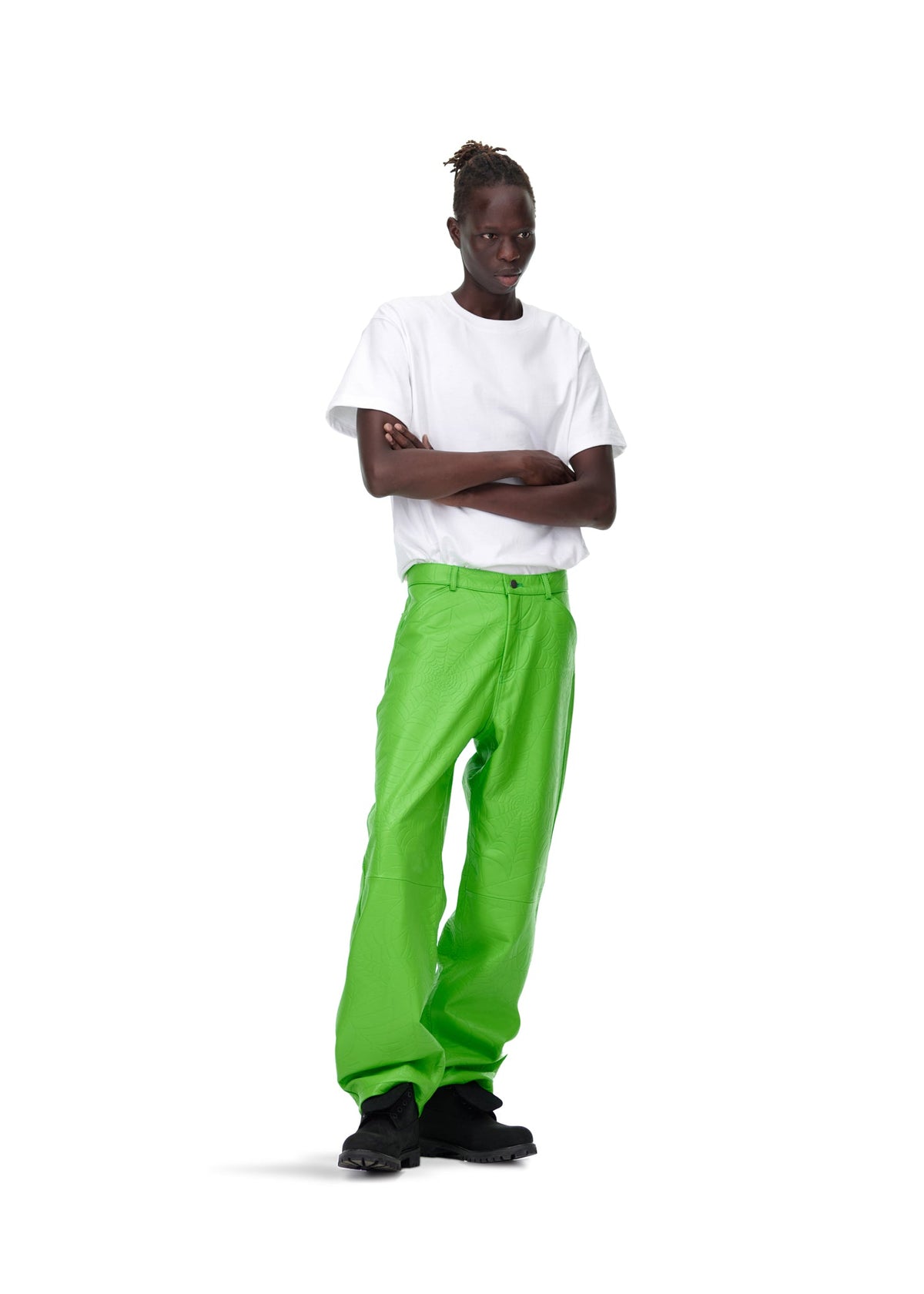 Sp5der Debossed WEB Leather PANT