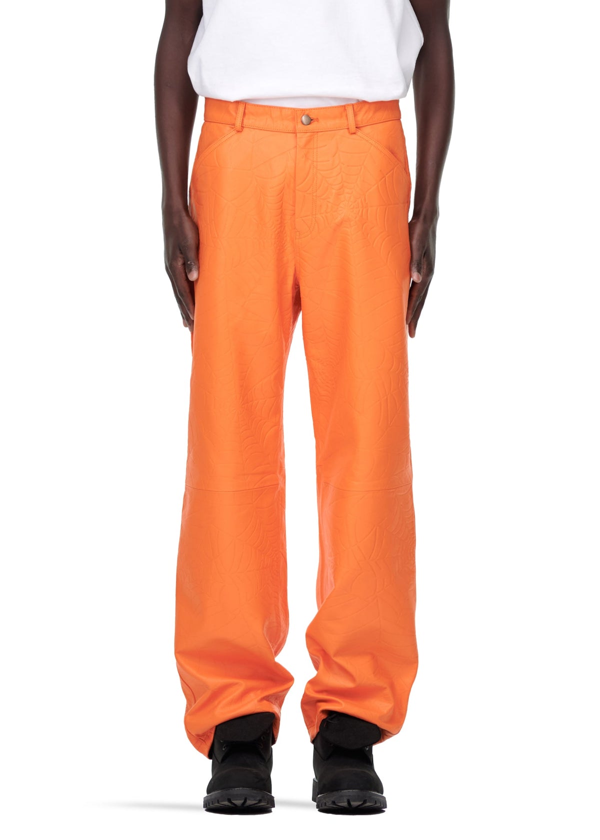 Sp5der Debossed WEB Leather PANT