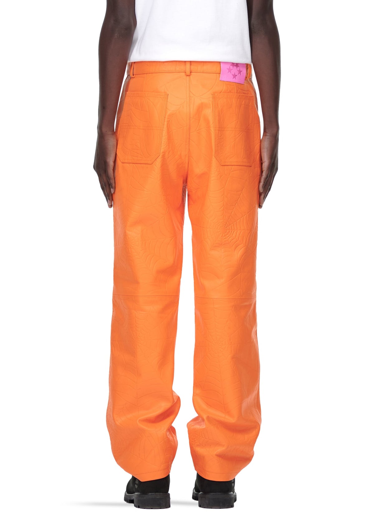 Sp5der Debossed WEB Leather PANT