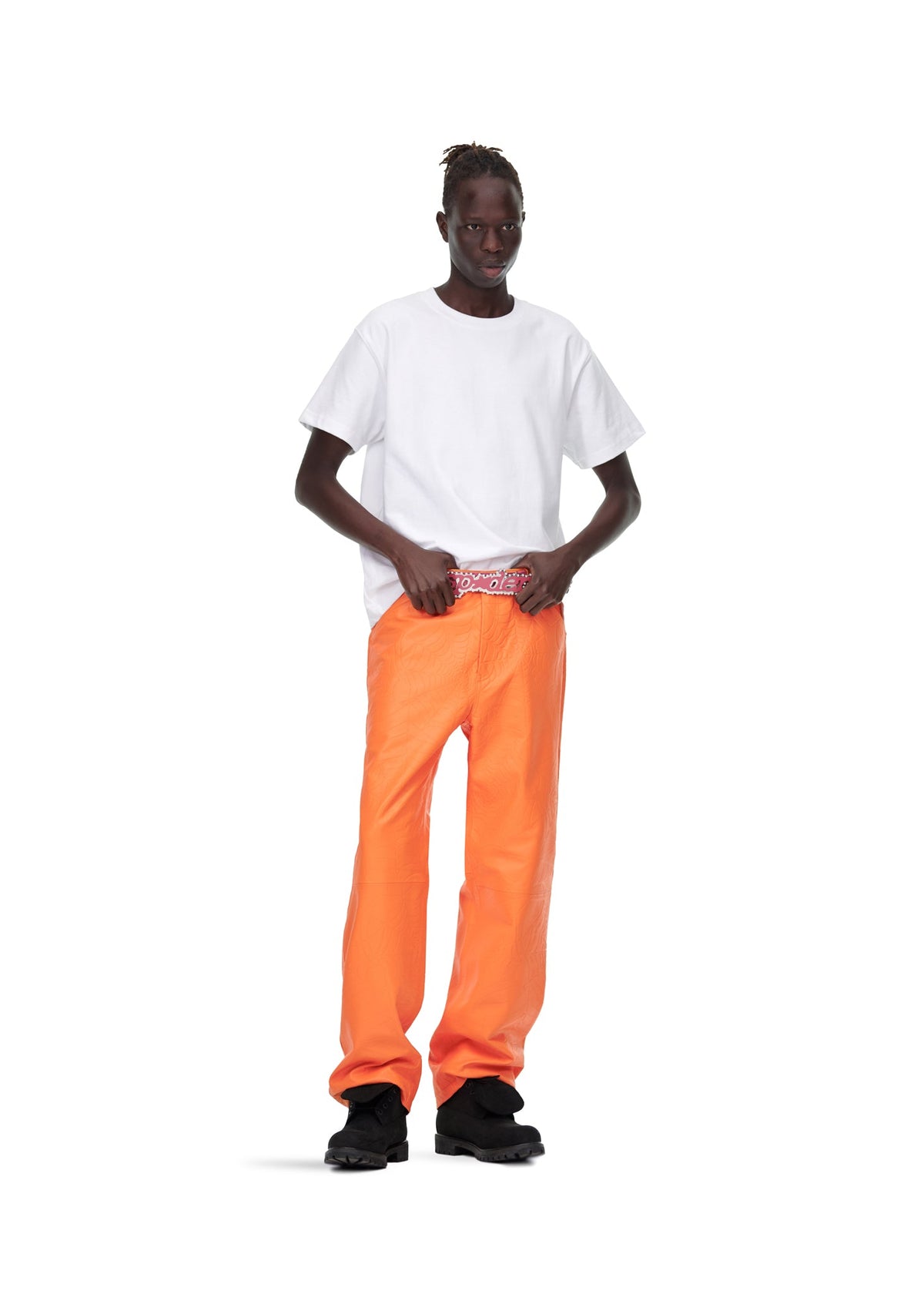 Sp5der Debossed WEB Leather PANT