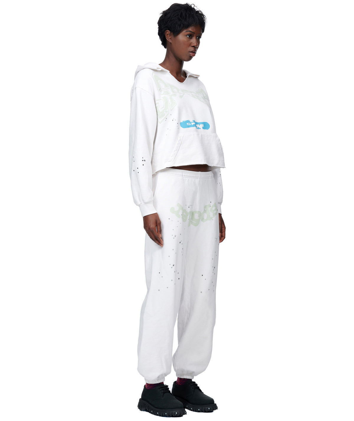 Sp5der Cropped Hoodie