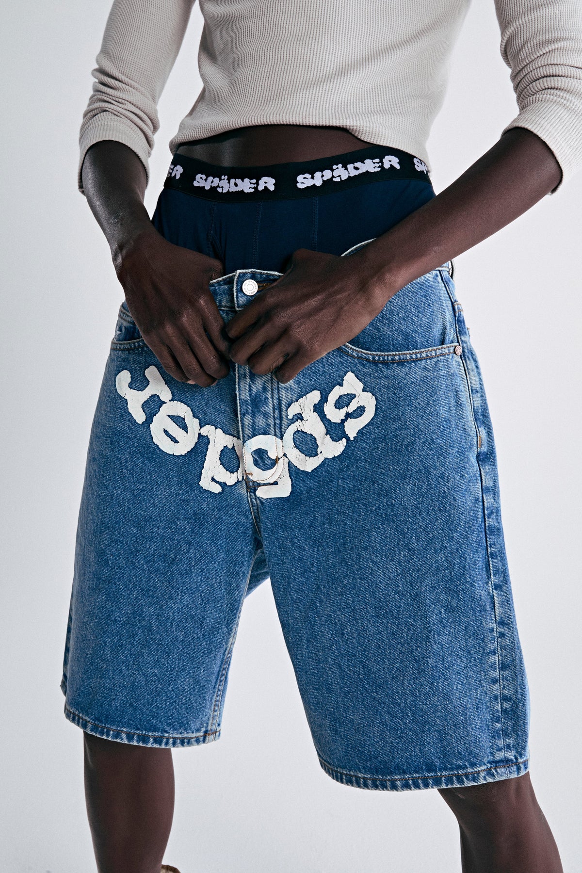 Sp5der OG LOGO Denim Short