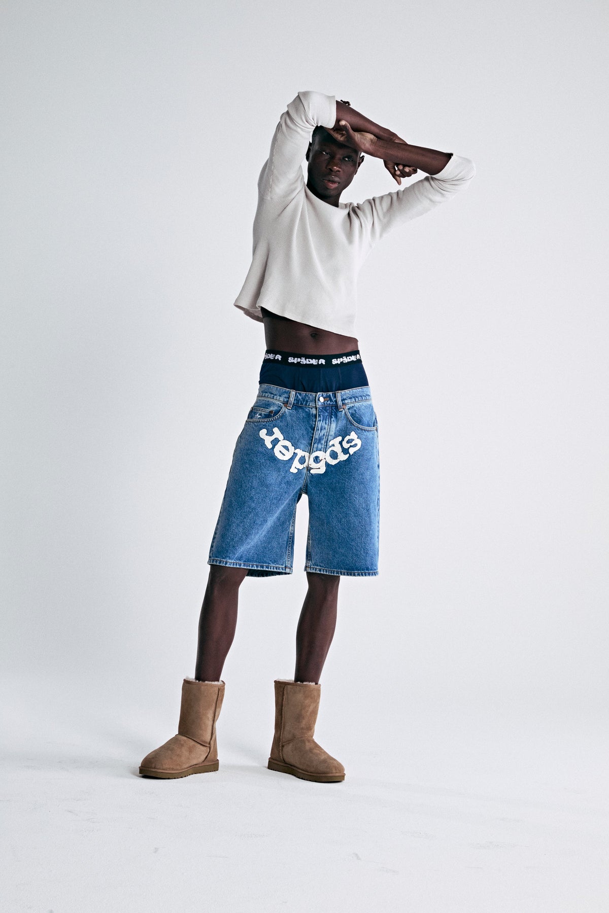 Sp5der OG LOGO Denim Short