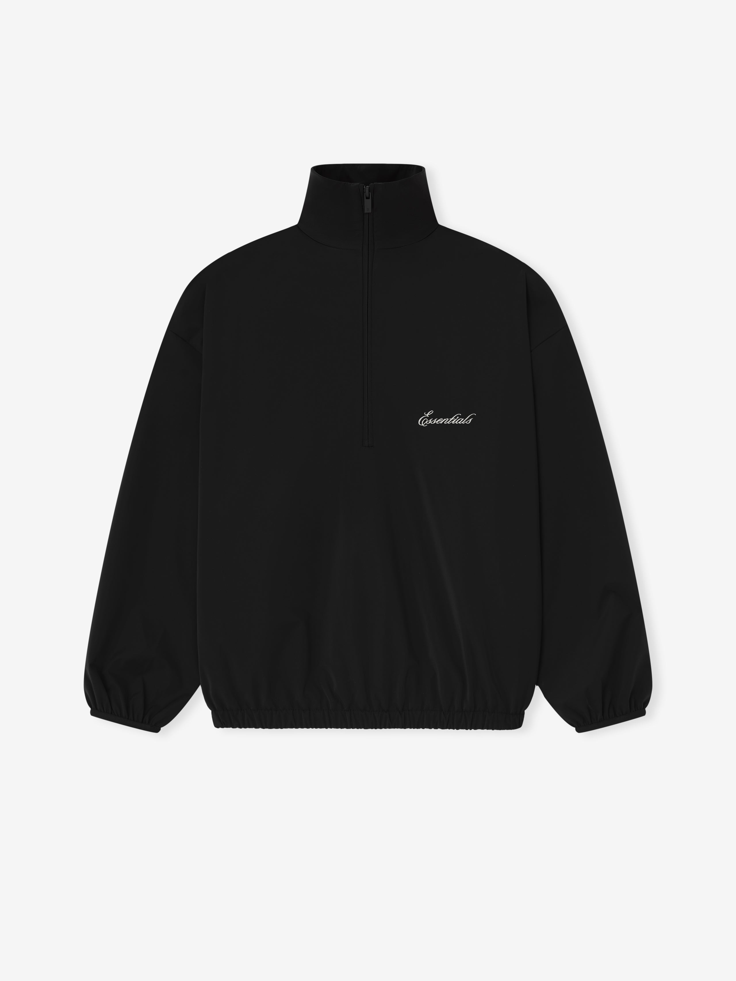 Essentials Sporty Nylon Half Zip Jet Black