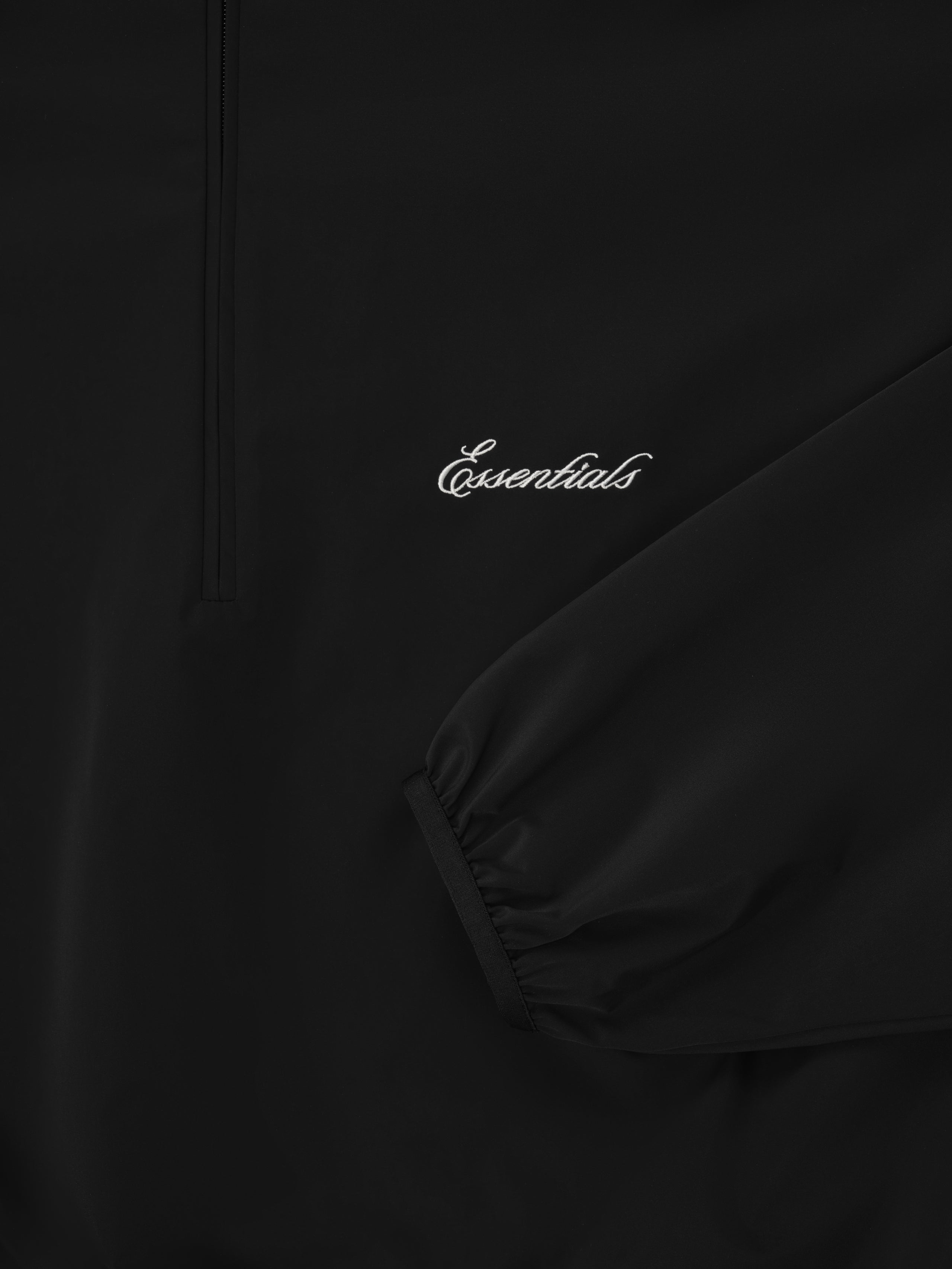 Essentials Sporty Nylon Half Zip Jet Black