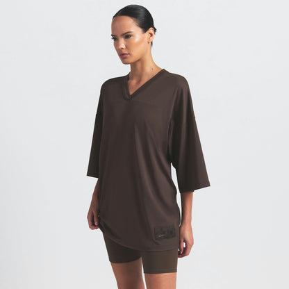 Skims Nikeskims Airy V-Neck Oversized Top Dark Sepia