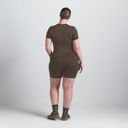 Skims Nikeskims Matte Padded Baby Tee Dark Sepia