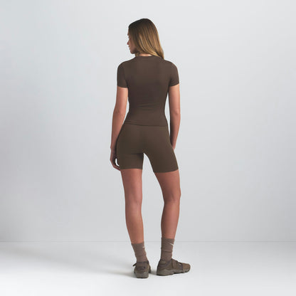 Skims Nikeskims Matte Padded Baby Tee Dark Sepia