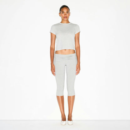 Skims Relaxed Tees Shrunken T-Shirt Light Heather Grey