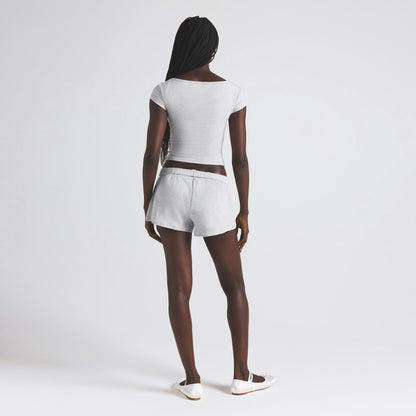 Skims Cotton Jersey Scoop Neck T-Shirt Light Heather Grey