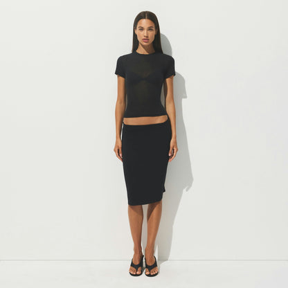 Skims Sheer Rib T-Shirt Soot