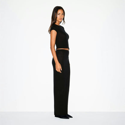 Skims Featherweight Cashmere Tee Onyx