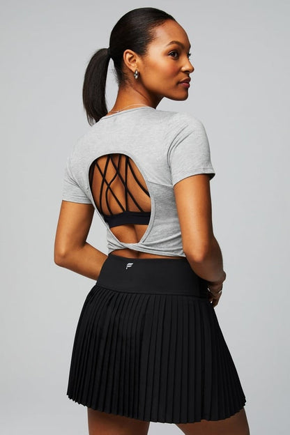 Fabletics Dry-Flex Open Back Twist Short-Sleeve Tee
