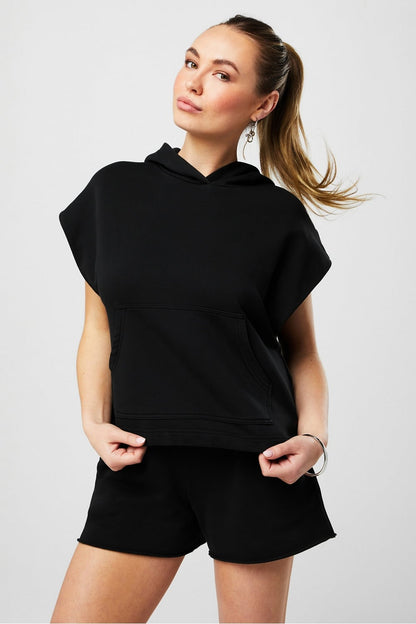Fabletics Year Round Terry Sleeveless Hooded Sweatshirt