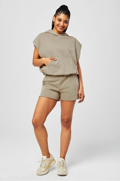 Fabletics Year Round Terry Sleeveless Hooded Sweatshirt