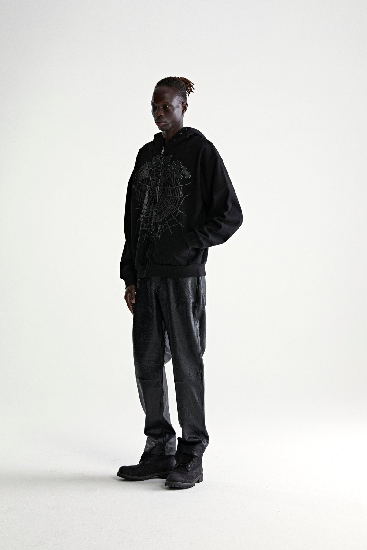Sp5der OG WEB Studded ZIP Hoodie