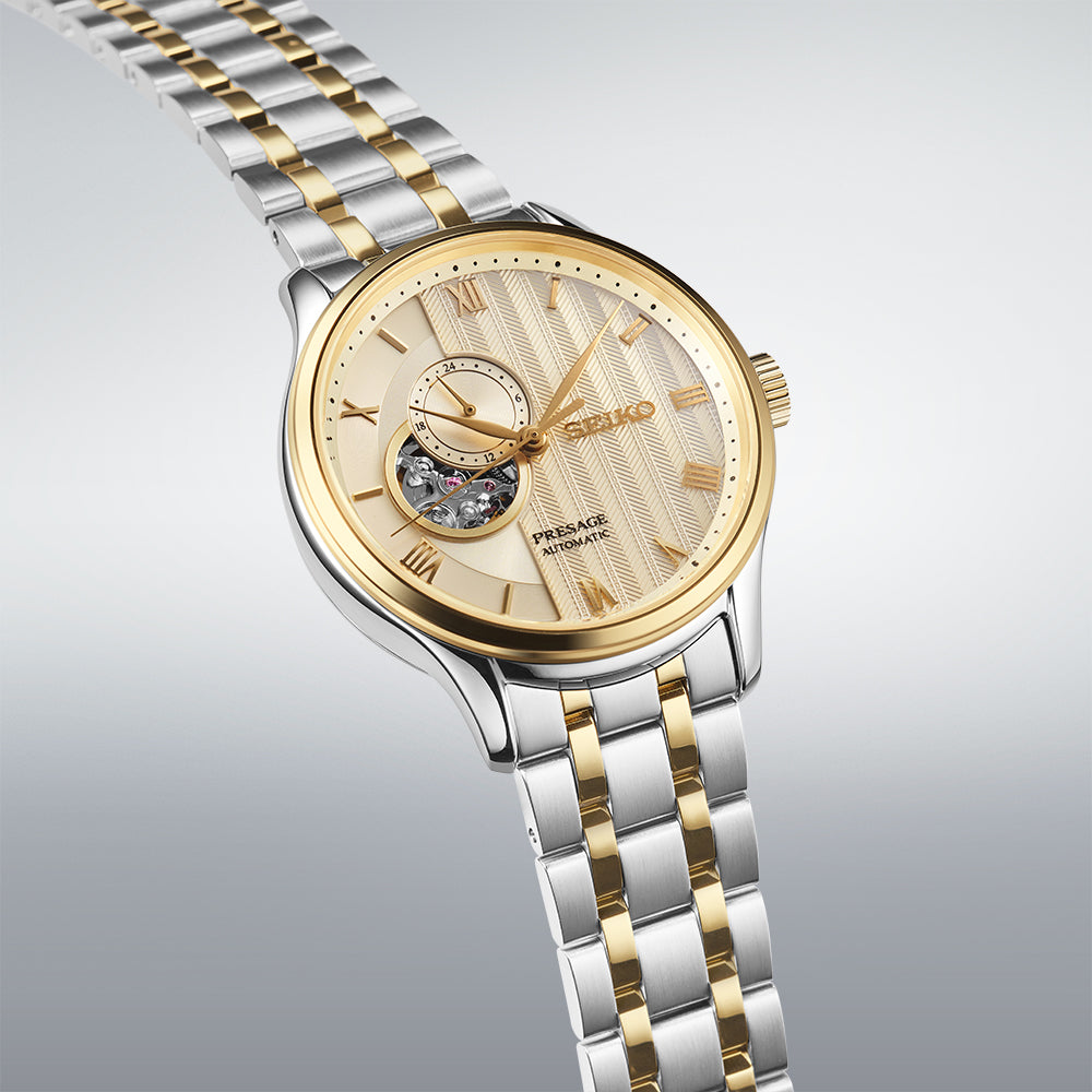 Seiko Presage Japanese Zen Gardens In Gold-Toned Sand