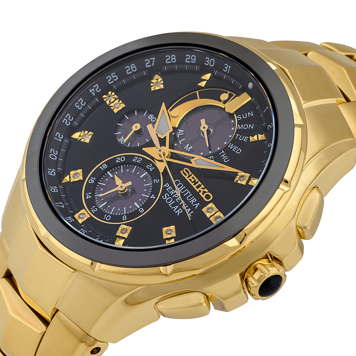Seiko Coutura Perpetual Solar Watch - Black - SSC572P1