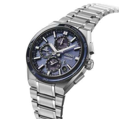 Seiko Astron Gps Solar Dual-Time Chronograph In Slate Blue