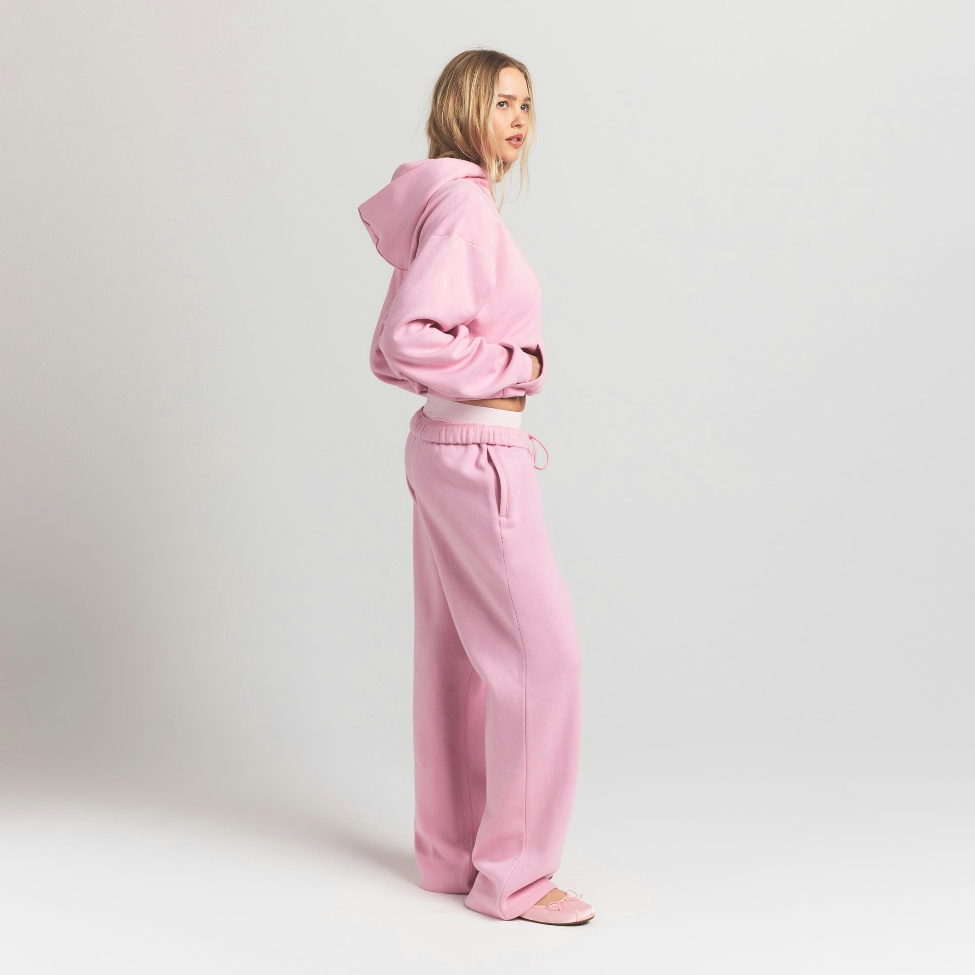 Skims Cotton Fleece Classic Straight Leg Pant Halite
