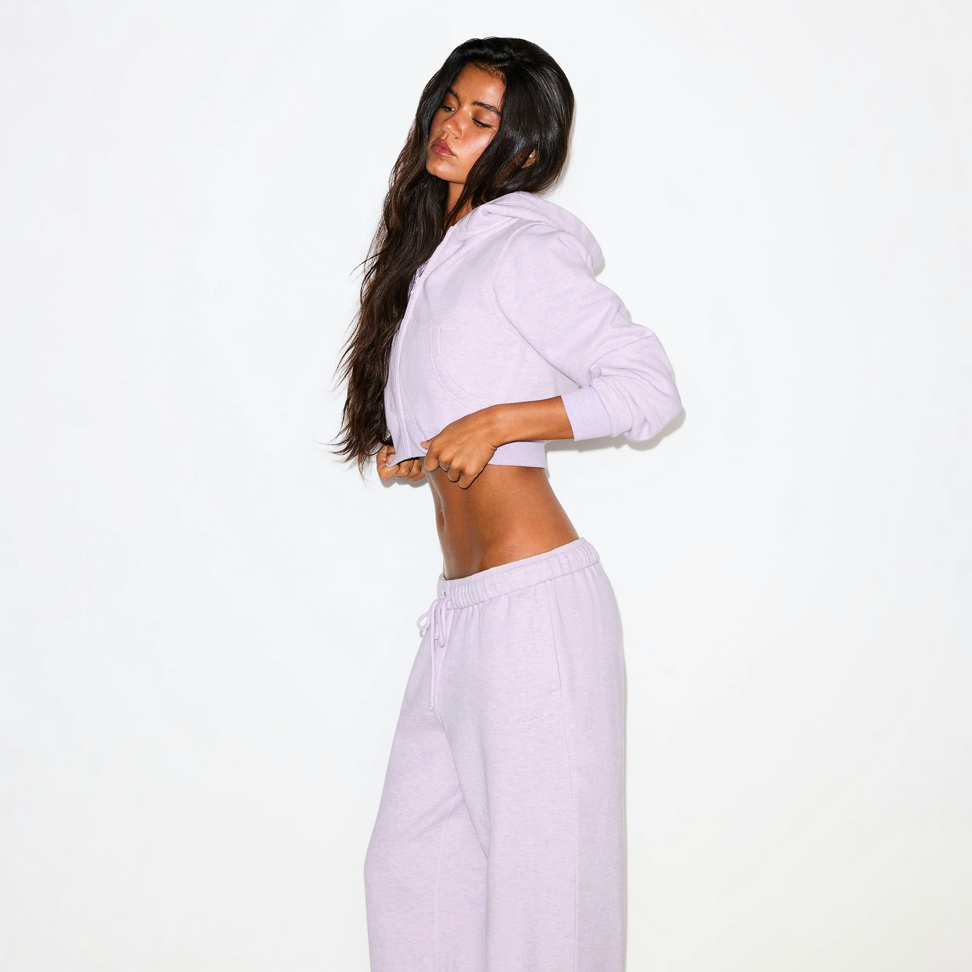 Skims Cotton Fleece Classic Straight Leg Pant Purple Heather