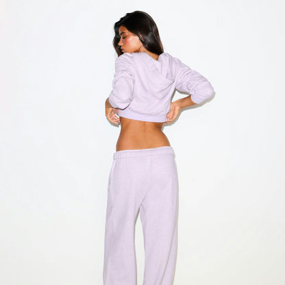 Skims Cotton Fleece Classic Straight Leg Pant Purple Heather