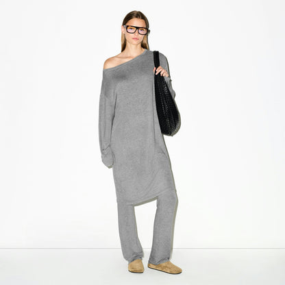 Skims Lightweight Modal Long Sleeve Tunic Dark Heather Grey