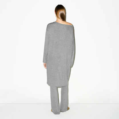 Skims Lightweight Modal Long Sleeve Tunic Dark Heather Grey