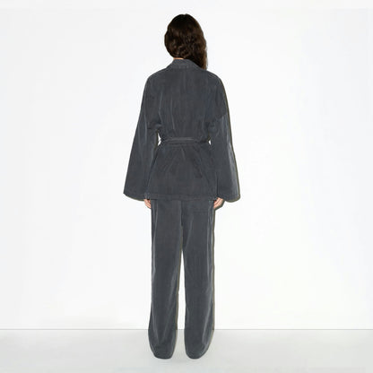WOVEN LOUNGE OVERSIZED WRAP TOP