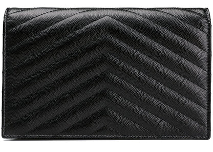 Saint Laurent Envelope Chain Wallet Black