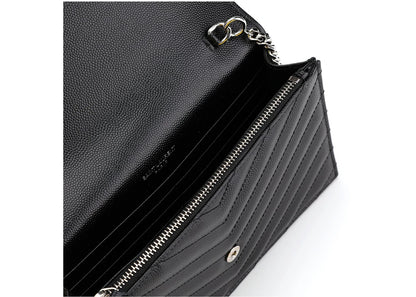 Saint Laurent Envelope Chain Wallet Black