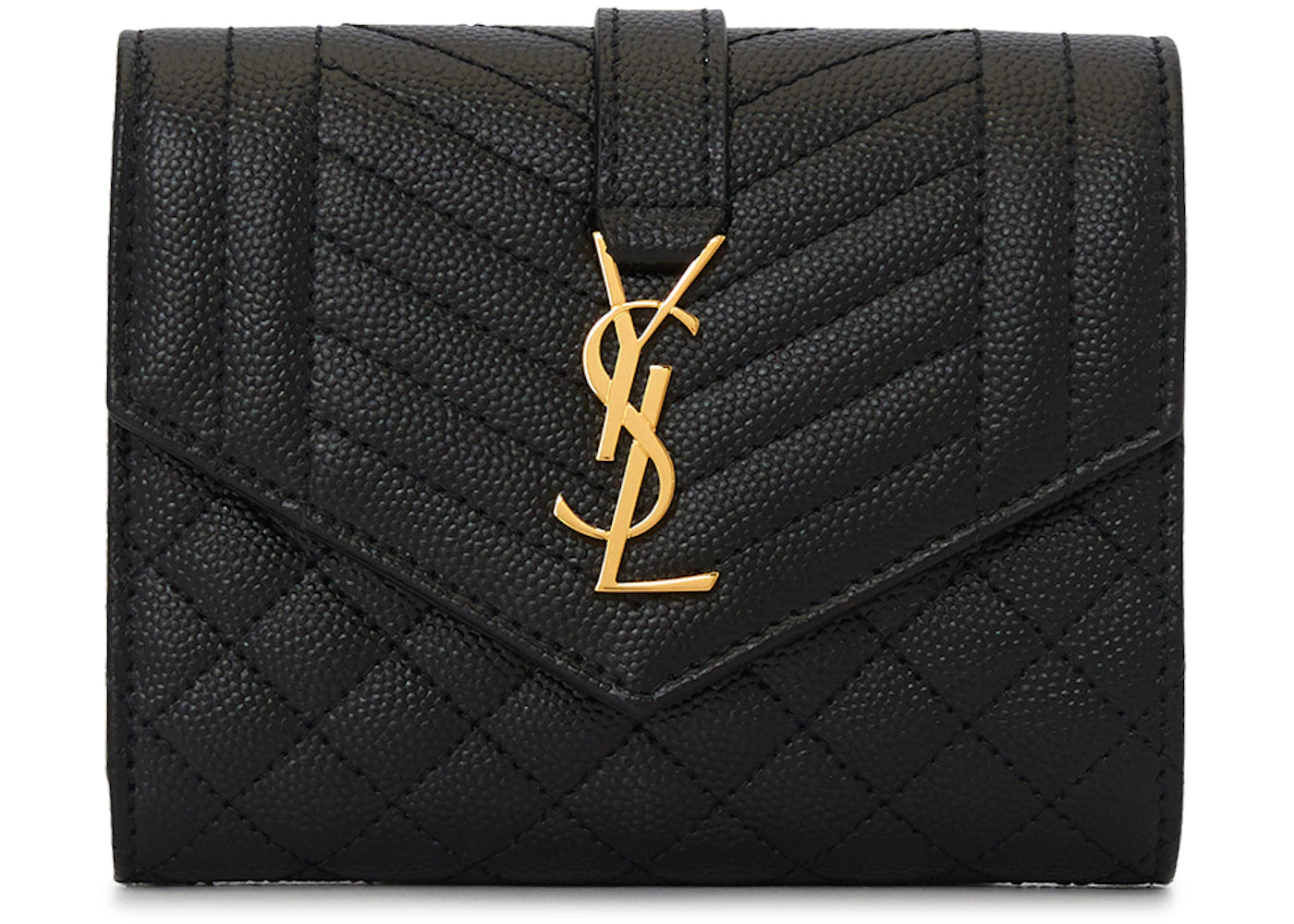 Saint Laurent Mix Matelasse Short Wallet Black