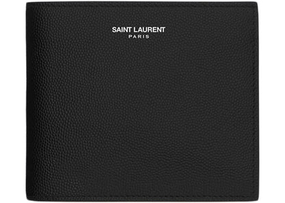 saint laurent paris east/west wallet with coin purse de poudre embossed black