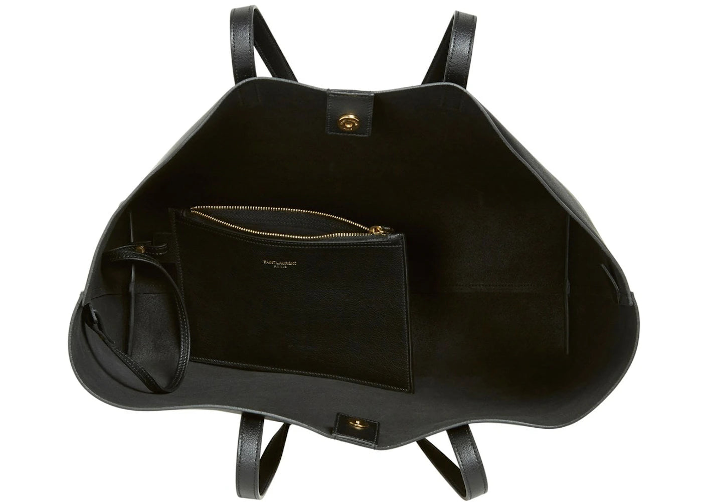 Saint Laurent Shopping Tote With Pouch Large Black