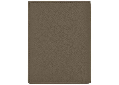 saint laurent tiny cassandre credit card wallet in grained leather dark khaki 