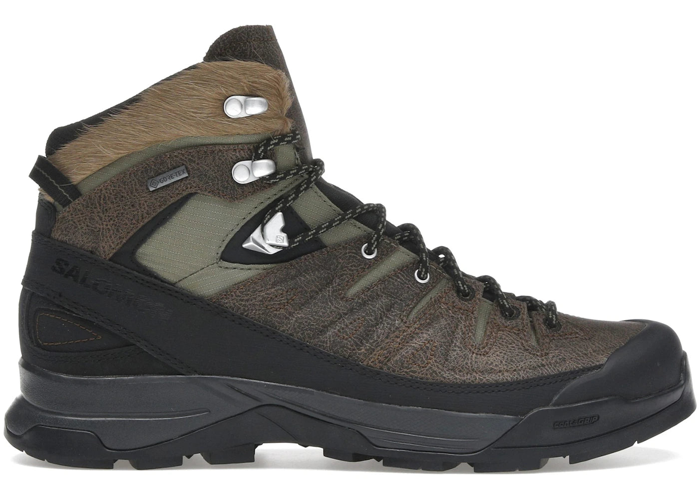 salomon x-alp mid distressed leather gtx dark earth black