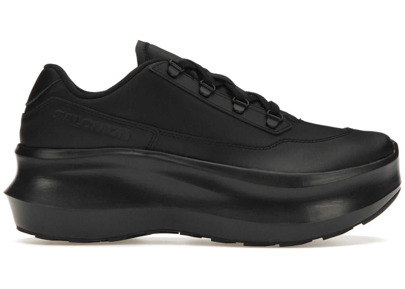 salomon sr811 leather platform comme des garcons black