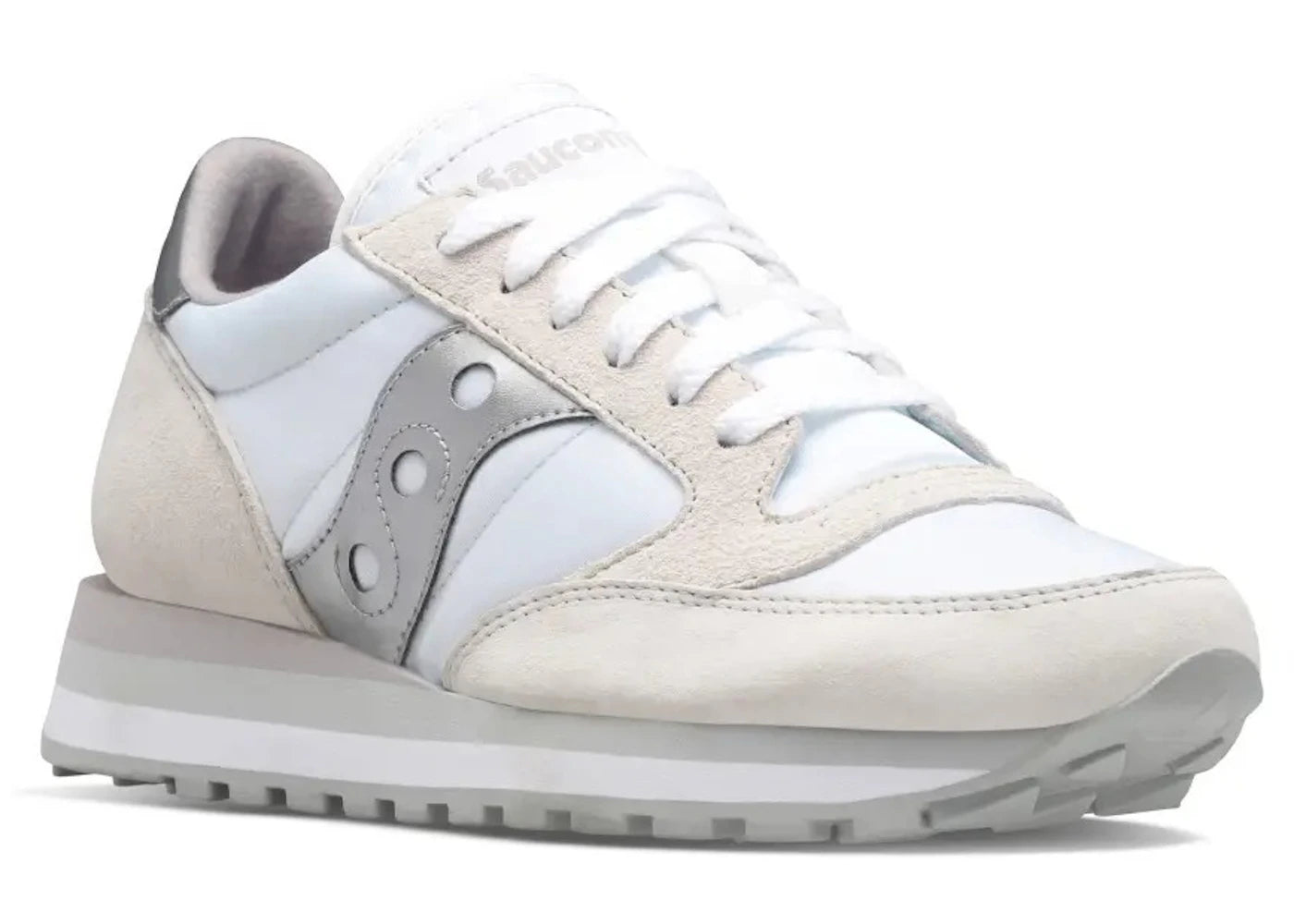 saucony jazz triple white silver (women's)