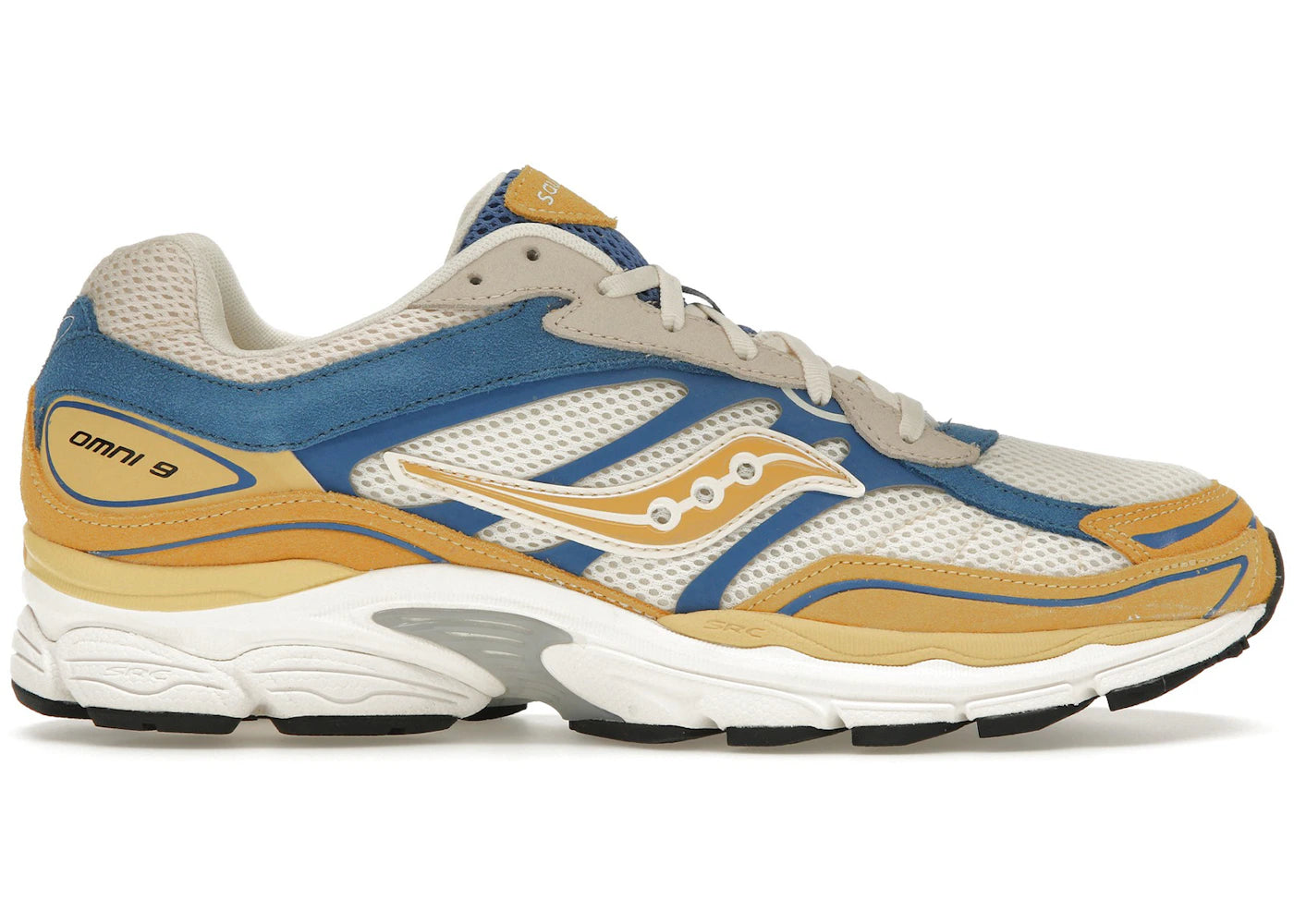 saucony progrid omni 9 premium cream yellow royal blue